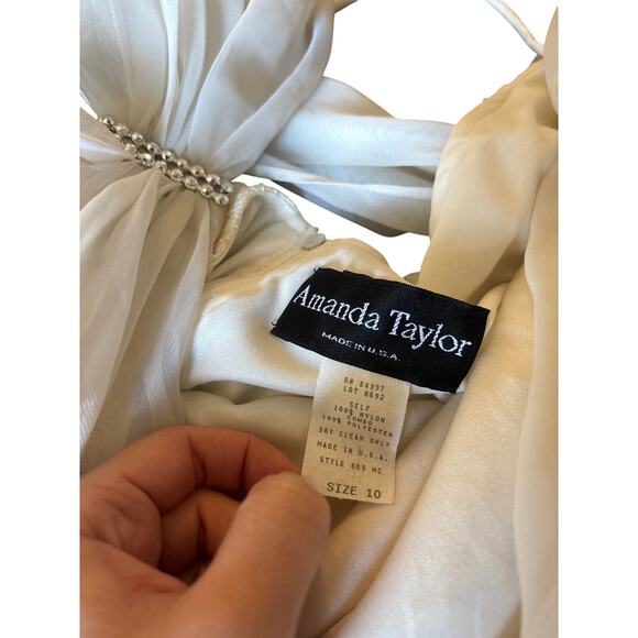 Vintage short wedding dress cowl neck drape lace - Picture 8 of 8